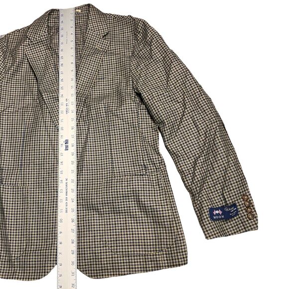 J Crew Ludlow Blazer Mens 42R Tan Check Wool Blend Tailored Sport Coat Jacket - Picture 3 of 16